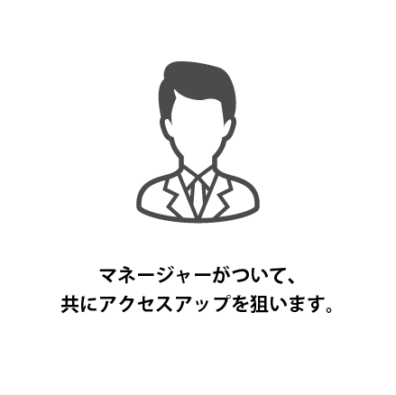 マネージャーがついて、共にアクセスアップを狙います。